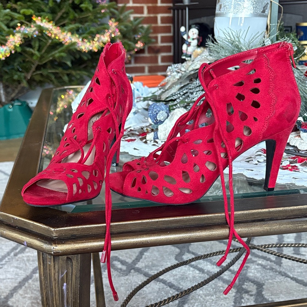 Penningtons Vibrant Red Cutout Heels